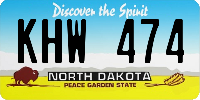 ND license plate KHW474