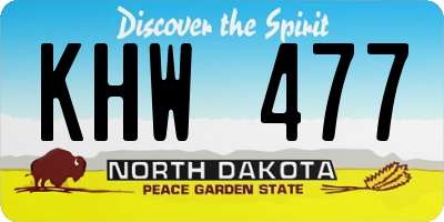 ND license plate KHW477