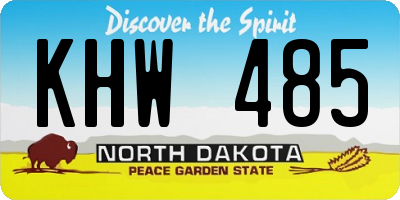 ND license plate KHW485