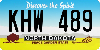 ND license plate KHW489