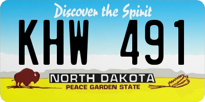 ND license plate KHW491