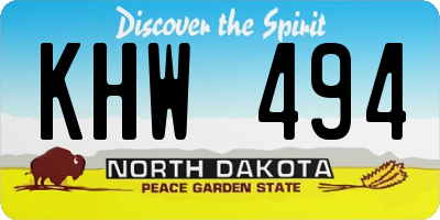 ND license plate KHW494