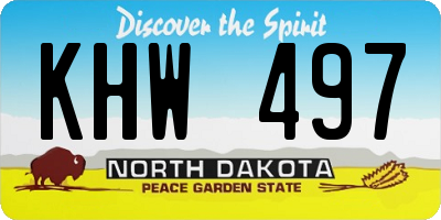 ND license plate KHW497