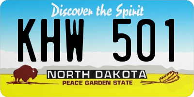 ND license plate KHW501