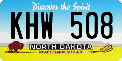 ND license plate KHW508