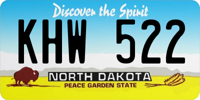 ND license plate KHW522