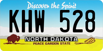 ND license plate KHW528