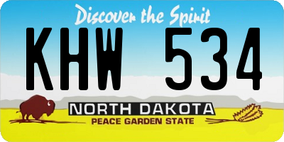 ND license plate KHW534