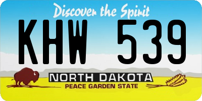 ND license plate KHW539