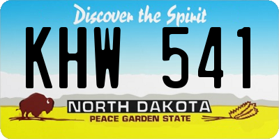 ND license plate KHW541