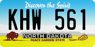 ND license plate KHW561