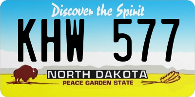 ND license plate KHW577