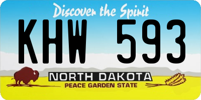ND license plate KHW593
