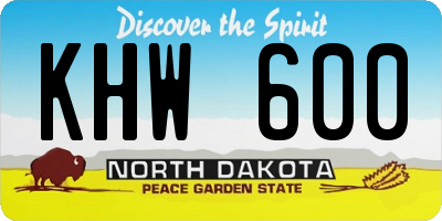 ND license plate KHW600