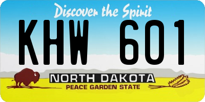 ND license plate KHW601