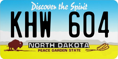 ND license plate KHW604
