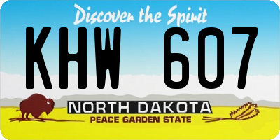 ND license plate KHW607