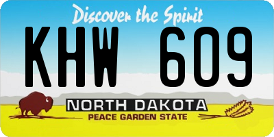 ND license plate KHW609