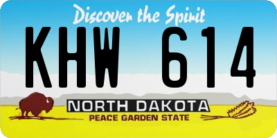 ND license plate KHW614