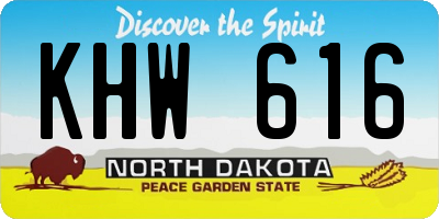 ND license plate KHW616
