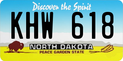 ND license plate KHW618