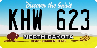 ND license plate KHW623