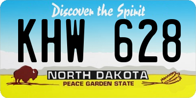 ND license plate KHW628