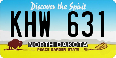 ND license plate KHW631