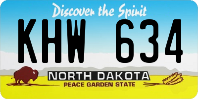ND license plate KHW634