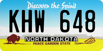 ND license plate KHW648