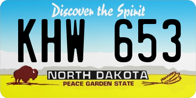 ND license plate KHW653