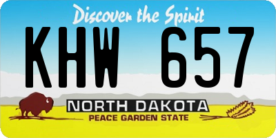 ND license plate KHW657