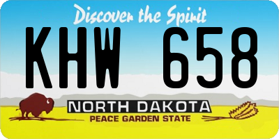 ND license plate KHW658