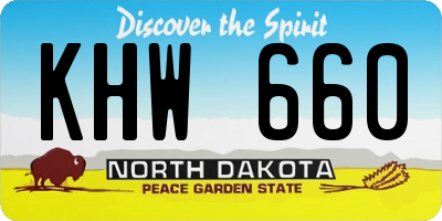 ND license plate KHW660