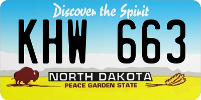 ND license plate KHW663