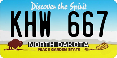 ND license plate KHW667