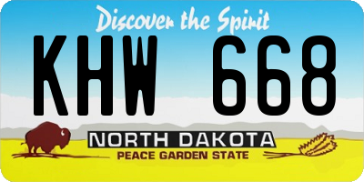 ND license plate KHW668