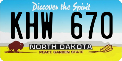 ND license plate KHW670