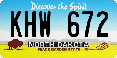 ND license plate KHW672
