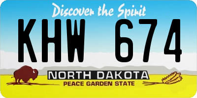 ND license plate KHW674