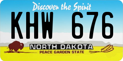 ND license plate KHW676