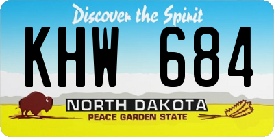 ND license plate KHW684