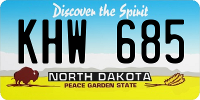 ND license plate KHW685