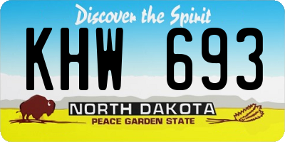 ND license plate KHW693