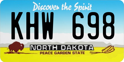 ND license plate KHW698