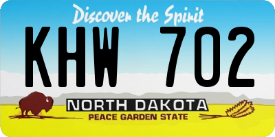ND license plate KHW702