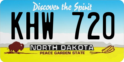 ND license plate KHW720