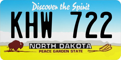 ND license plate KHW722