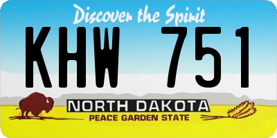 ND license plate KHW751