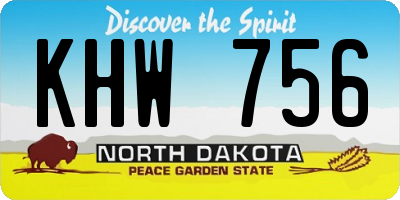 ND license plate KHW756